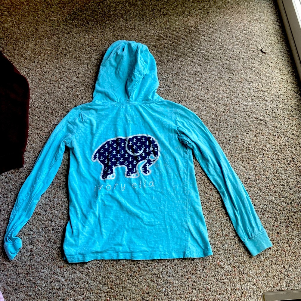 CUTE LIGHT BLUE IVERY ELLA SWEATSHIRT!!! free ship